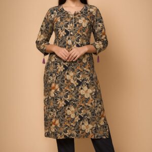 Classic Floral Print Kurti Set